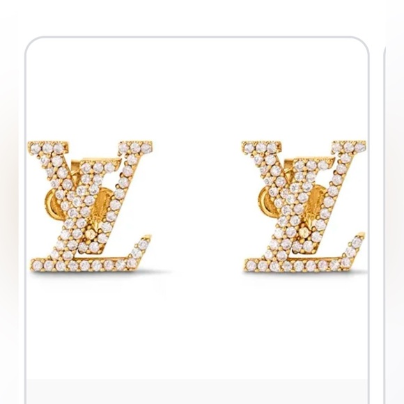 Cute Sparkling Gold Stud Earrings - Picture 6 of 8